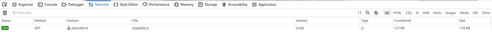 Ensure that the Plausible Analytics script is loading in the 'Network' tab